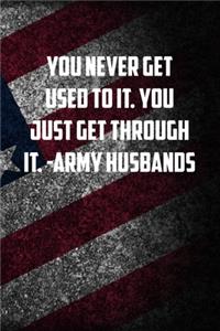 you never get used to it. You just get through it. -army husbands