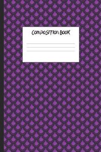 Composition Book: Purple Mermaid Scales, 200 Pages, College Ruled (7.44 X 9.69)