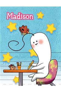 Madison: Personalized Book with Child's Name, Primary Writing Tablet, 65 Sheets of Practice Paper, 1