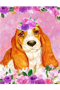 My Big Fat Journal Notebook For Dog Lovers Basset Hound In Flowers