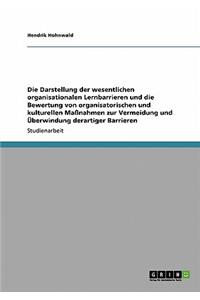 Darstellung der wesentlichen organisationalen Lernbarrieren und die Bewertung von organisatorischen und kulturellen Maßnahmen zur Vermeidung und Überwindung derartiger Barrieren