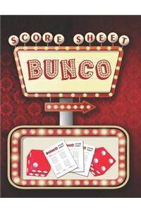 Bunco Score Sheets