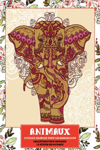 Livres à colorier pour les adolescents - Conceptions pour soulager le stress des animaux - Animaux