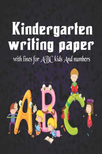 -Kindergarten writing paper with lines for ABC kids And numbers