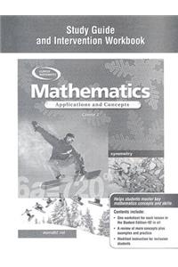 Mathematics: Applications and Concepts, Course 2, Study Guide and Intervention Workbook