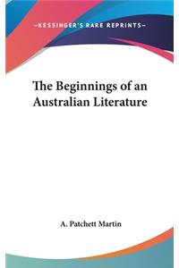 Beginnings of an Australian Literature