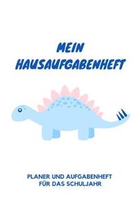 Mein Hausaufgabenheft Planer und Aufgabenheft für das Schuljahr: A5 - Hausaufgabenheft für Schüler I Schulplaner Dino mit Wochentag für Grundschule, Realschule und Gymnasium für Jungen