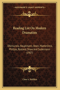 Reading List On Modern Dramatists