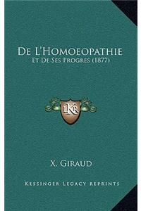 De L'Homoeopathie