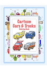Cartoon Cars & Trucks Coloring Book