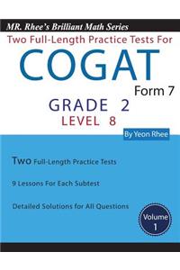 Two Full Length Practice Tests for the CogAT Form 7 Level 8 (Grade 2)