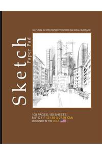 Sketch Paper Pad -Brown, City Cover