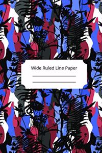 Camouflage Art Theme Wide Ruled Line Paper