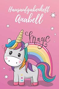 personalisiertes Einhorn Hausaufgabenheft Din A5 / Hausaufgabenheft Anabell
