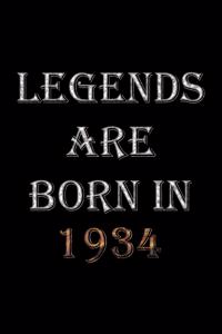 Legends Are Born In 1934 Notebook