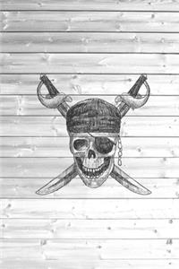 Hand Drawn Pirate Skull Swords Eye Patch Journal