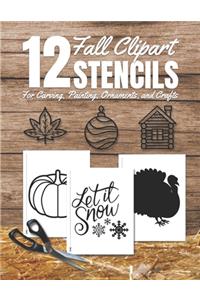 Fall Clipart Stencils for Carving, Painting, Ornaments, and Crafts