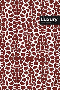 Luxury Lifestyle, Animal Print, Write-in Notebook, Dotted Lines, Wide Ruled, Medium Size 6 x 9 Inch, 288 Pages (Coffee)