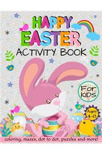 Happy Easter Activity Book for Kids Ages 4-8
