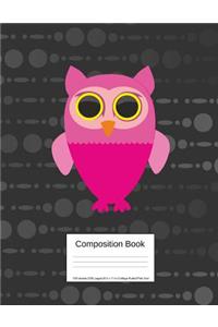 Composition Book 100 Sheets/200 Pages/8.5 X 11 In. College Ruled/ Pink Owl