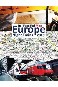 RailPass RailMap Europe - Night Trains 2019