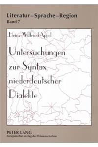 Untersuchungen zur Syntax niederdeutscher Dialekte