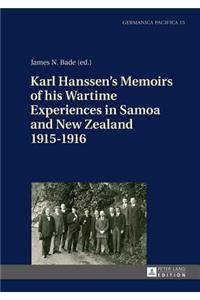 Karl Hanssen’s Memoirs of his Wartime Experiences in Samoa and New Zealand 1915–1916