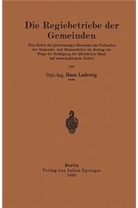 Die Regiebetriebe Der Gemeinden