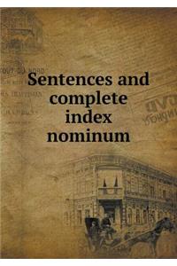 Sentences and Complete Index Nominum