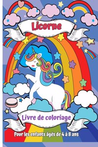 Livre de coloriage de licorne pour enfants de 4 à 8 ans