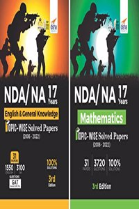 17 Previous years NDA/ NA Mathematics, English & General Knowledge Topic-wise Solved Papers (2006 - 2022) - set of 4 Books - 8th Edition