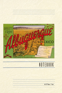 Vintage Lined Notebook Greetings from Albuquerque, New Mexico