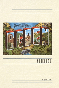 Vintage Lined Notebook Greetings from Ogden, Utah