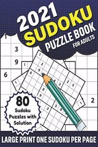 2021 Sudoku Puzzle Book For Adults