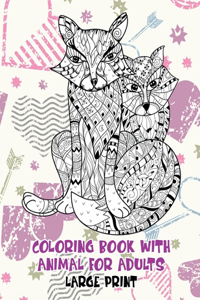 Coloring Book with Animal for Adults - Large Print