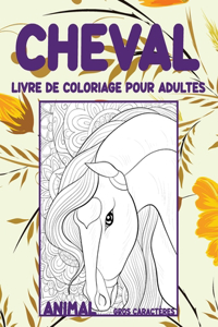 Livre de coloriage pour adultes - Gros caractères - Animal - Cheval