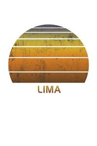 Lima: Notebook Paper For Work, Home or School With Lined Wide Ruled White Sheets. Vintage Sunset Note Pad Composition Journal For Family Vacations. Back T