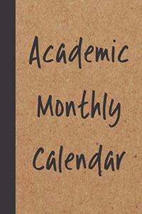 Academic Monthly Calendar: 2019-2020 School Year Organizer