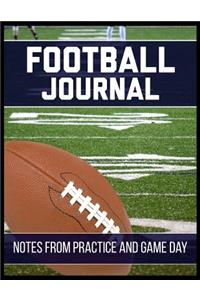Football Journal Notes from Practice and Game Day