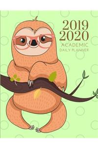 2019-2020 Academic Planner With Hours Jungle Sloth Gratitude Daily Organizer