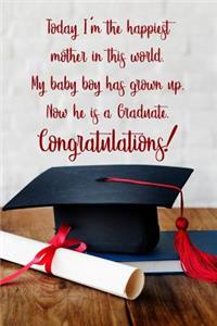 Today I'm the happiest mother in this world. My baby boy has grown up. Now he is a graduate.