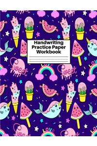 Handwriting Practice Paper Workbook