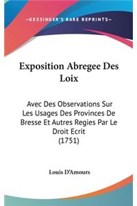 Exposition Abregee Des Loix