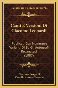 Canti E Versioni Di Giacomo Leopardi