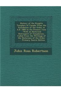 History of the Knights Templars of Canada