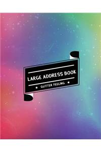 Large Address Book Glitter Feeling: The Best Solution for Senior to Organize the Contacts & Addresses - (Size 8x10 Inches) - With Rainbow Glitter