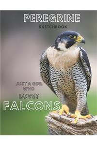 Peregrine falcon Sketchbook Large sketchbook for drawing 8.5 x 11 inch (21.59 x 27.94 cm) 150 pages