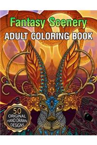 Fantasy Scenery Adult Coloring Book
