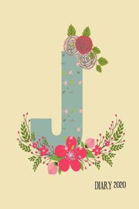Perfect personalized initial diary Rustic Floral Initial Letter J Alphabet Lover Journal Gift For Class Notes or Inspirational Thoughts.