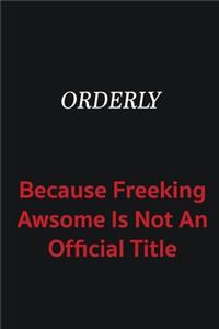 Orderly because freeking awsome is not an official title